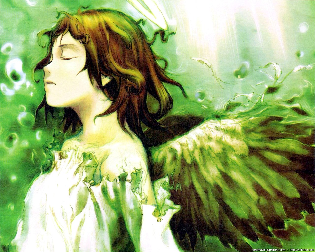 angel with green wings