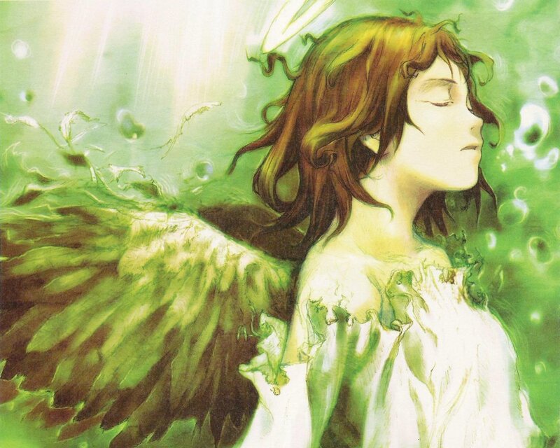 angel with green wings