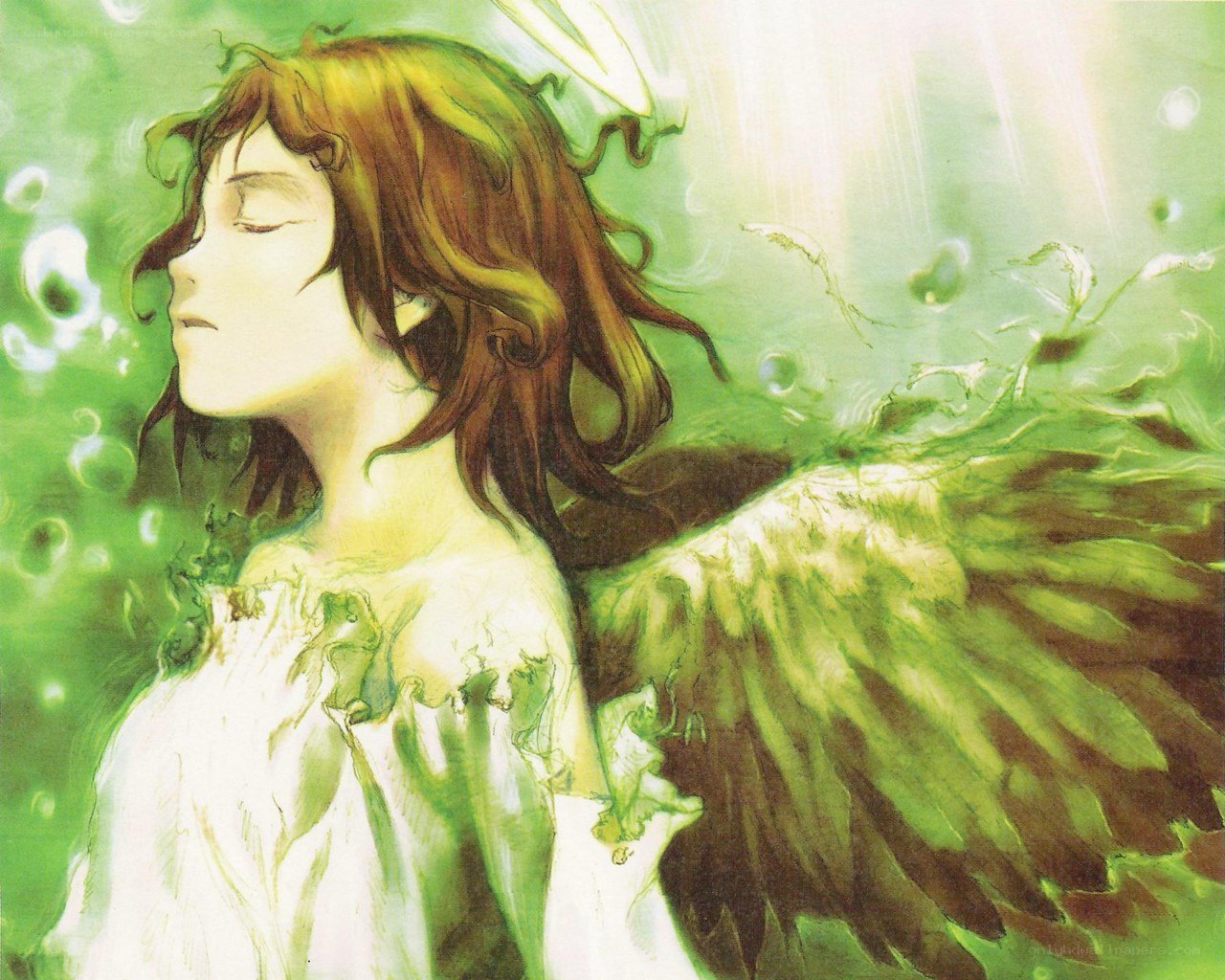 angel with green wings