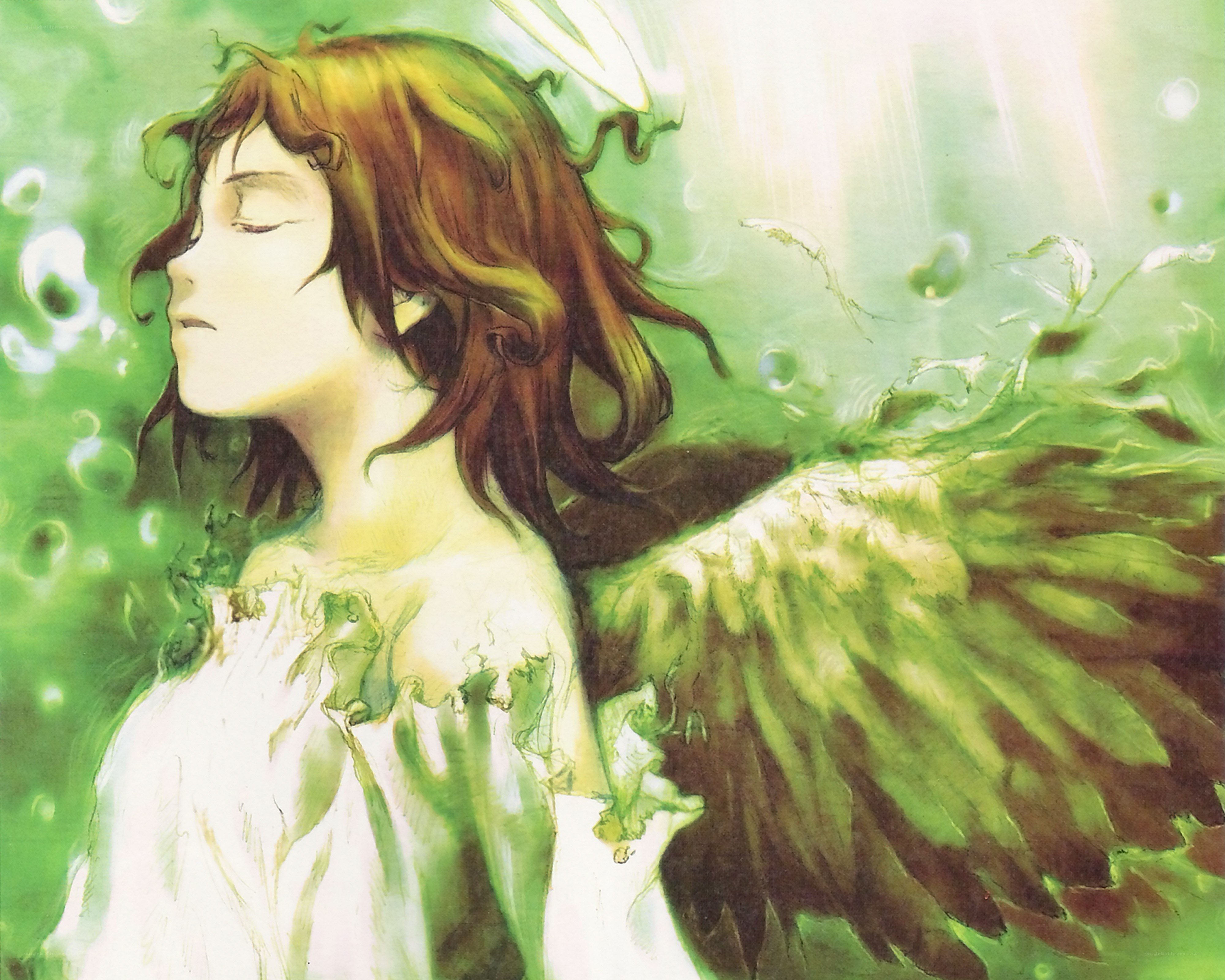 angel with green wings