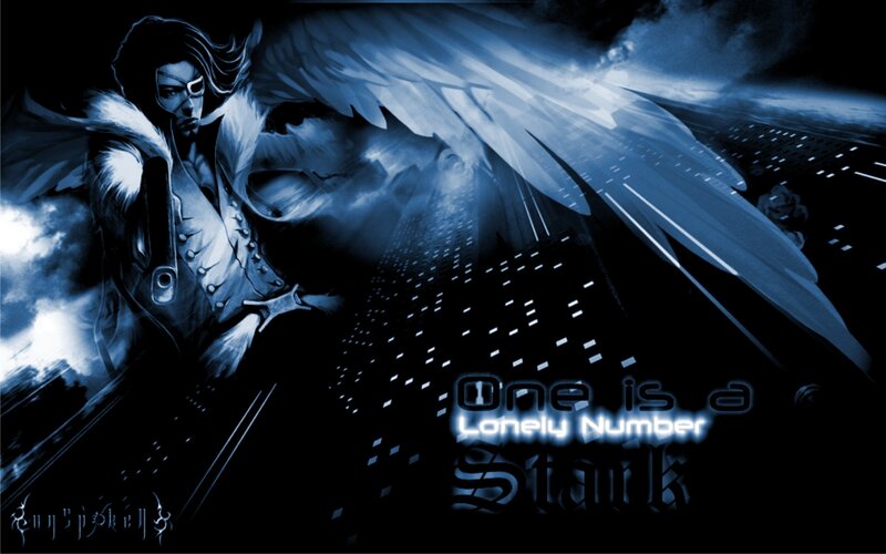 angel with gun in dark city