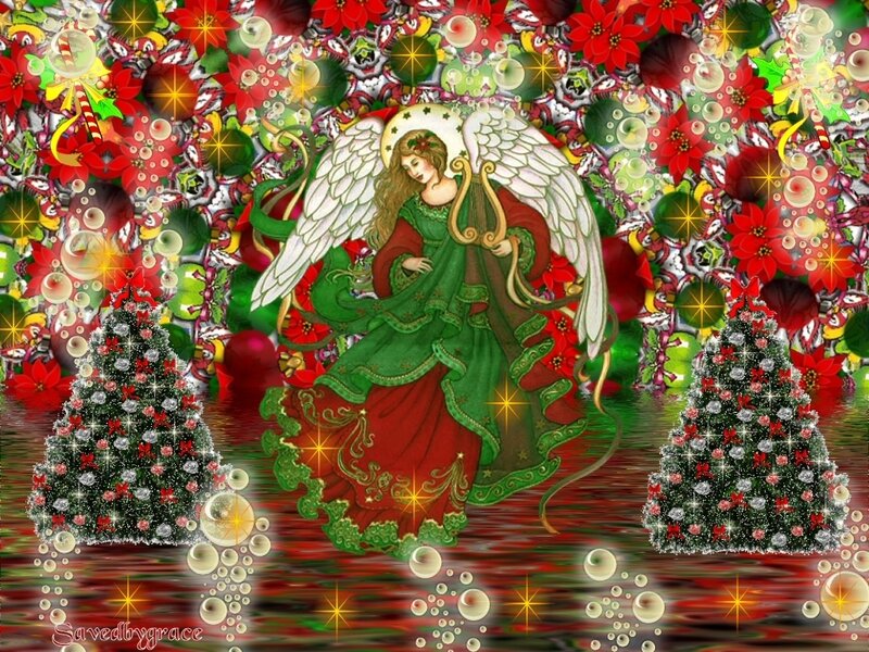 Angel with Harp — Green
