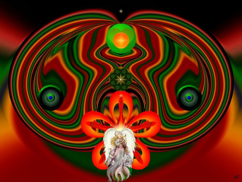Angel with Harp — Red