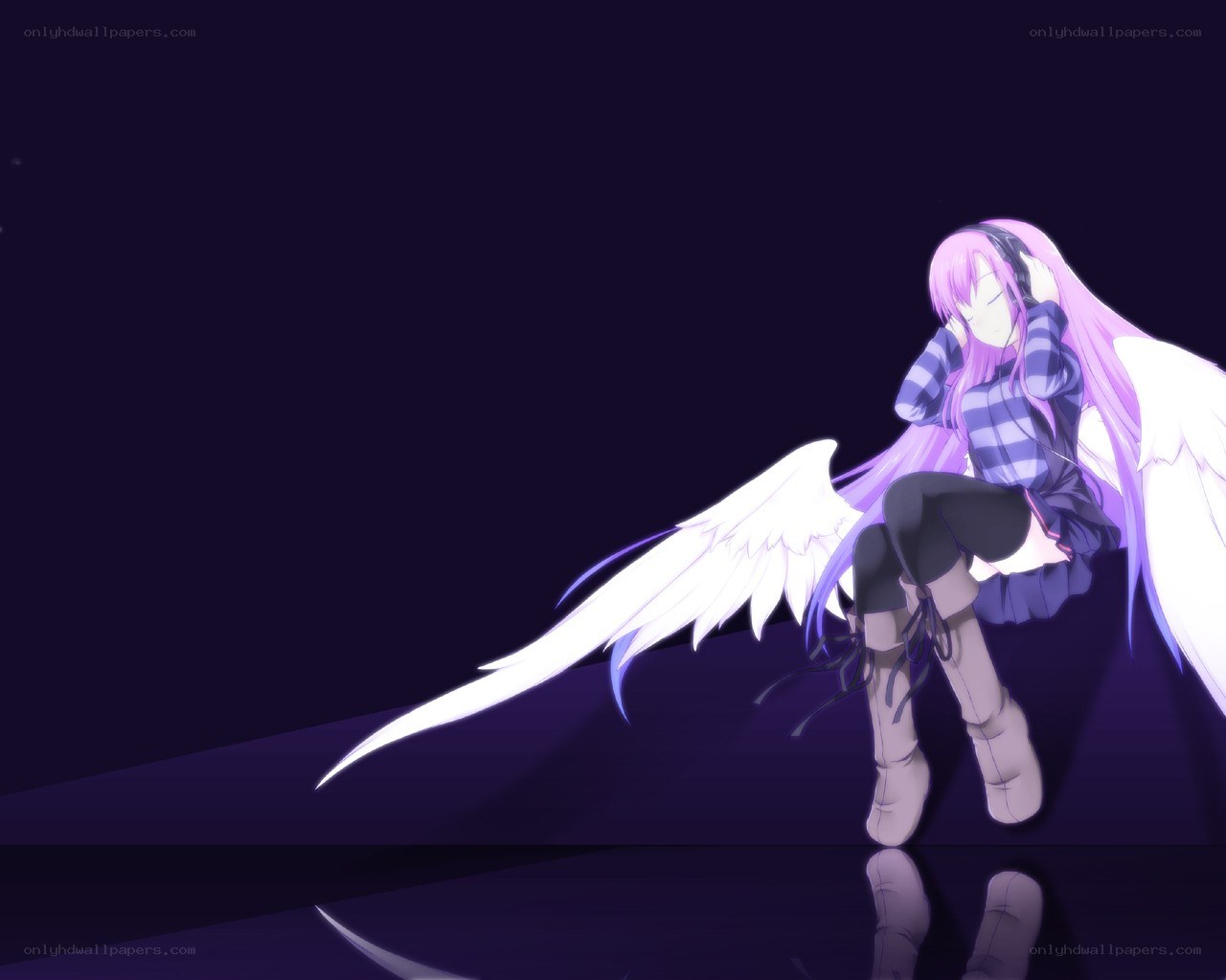 angel with headphones