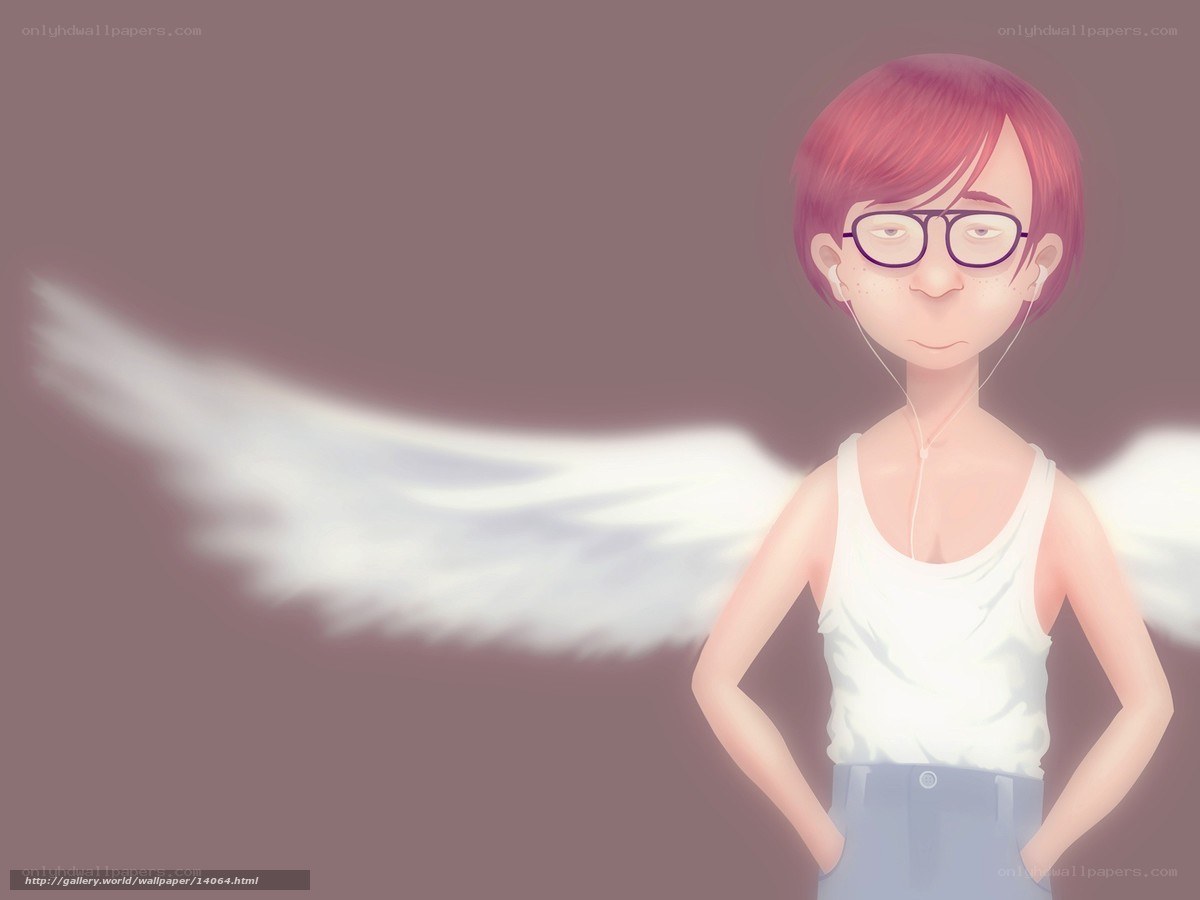 angel with headphones