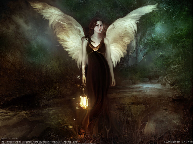 Angel with Lantern — Brown