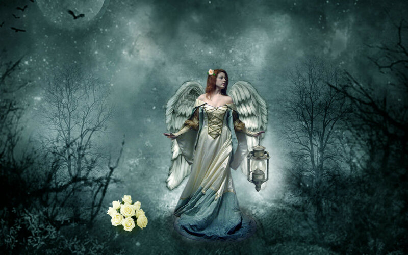 Angel with Lantern — Gray