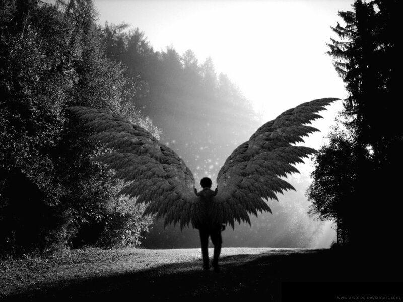 angel with large wings