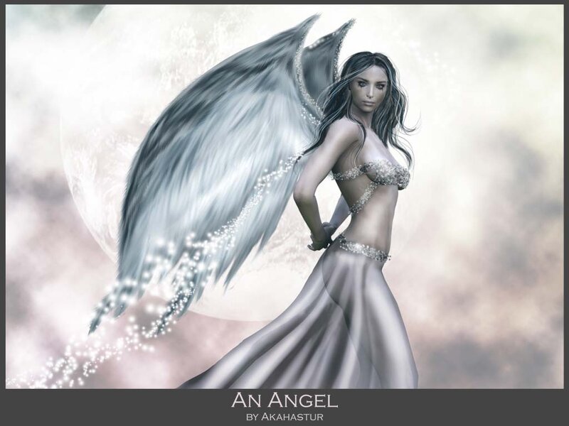 Angel with Large Wings — Gray