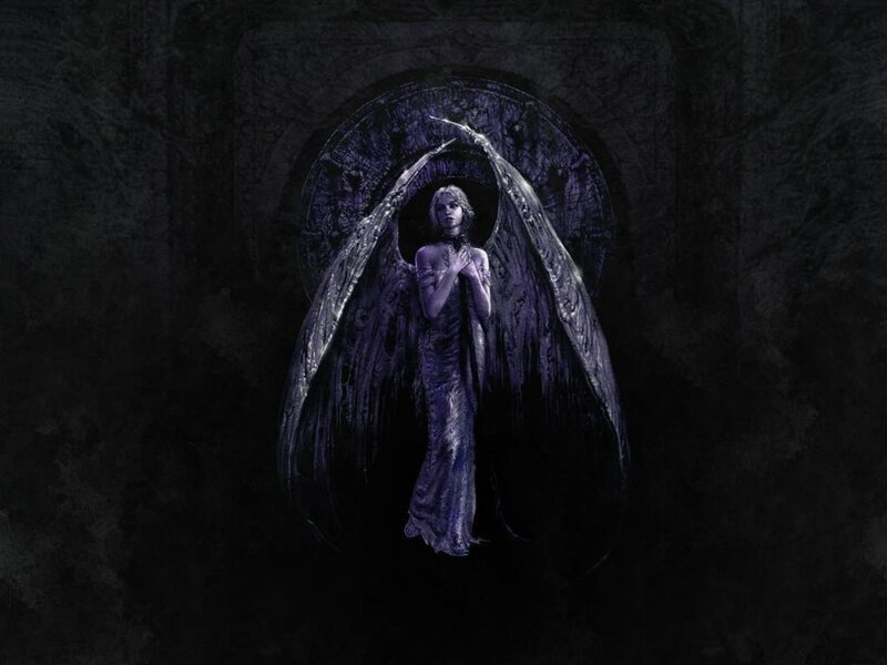 Angel with Large Wings — Purple, Dramatic