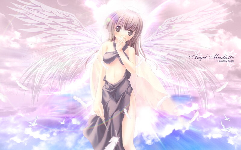Angel with Large Wings — Purple, Serene, Anime