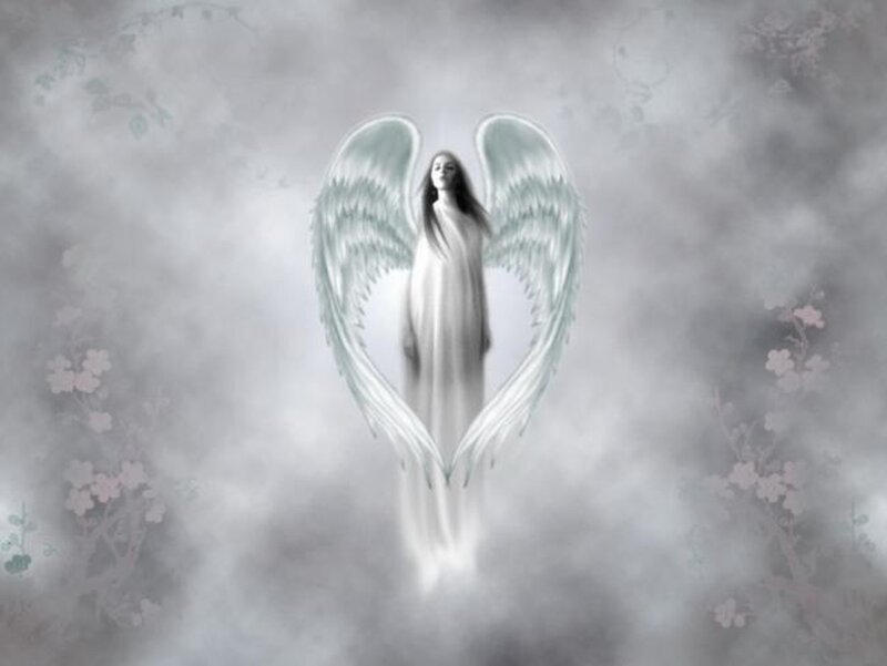 Angel with Large Wings — White, Serene