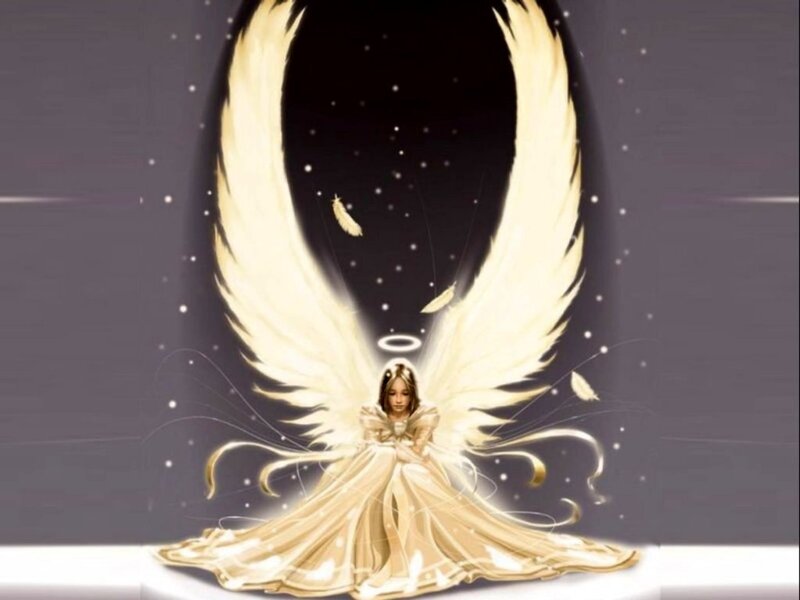 Angel with Large Wings — White