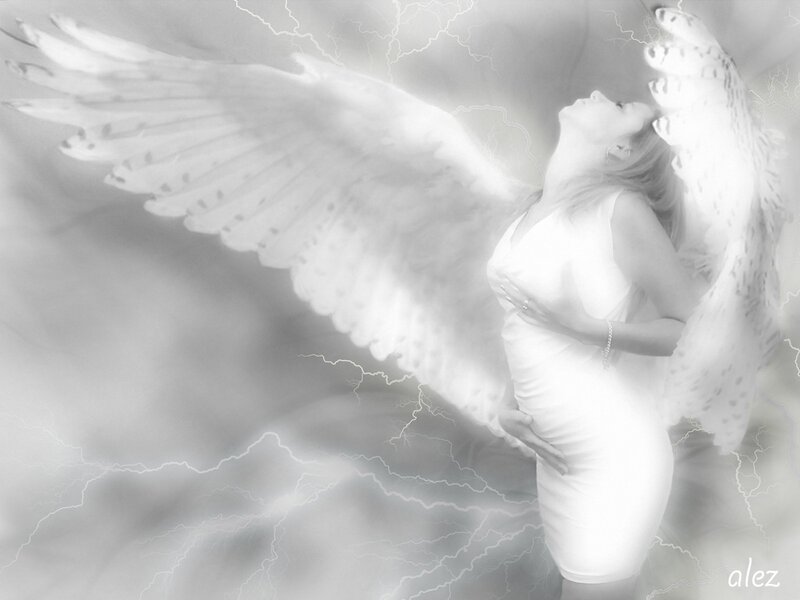 angel with lightning wings