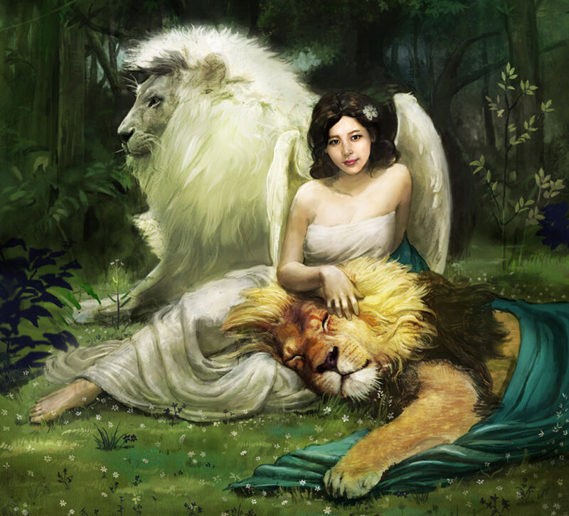Angel with Lions