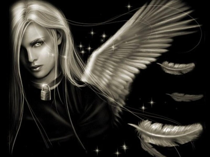 angel with lock necklace