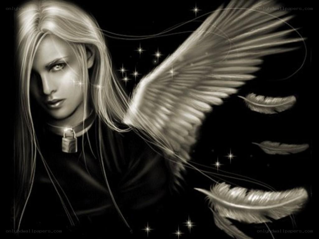 angel with lock necklace