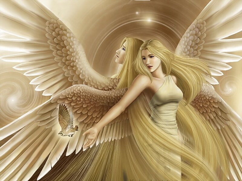 Angel with Long Blonde Hair
