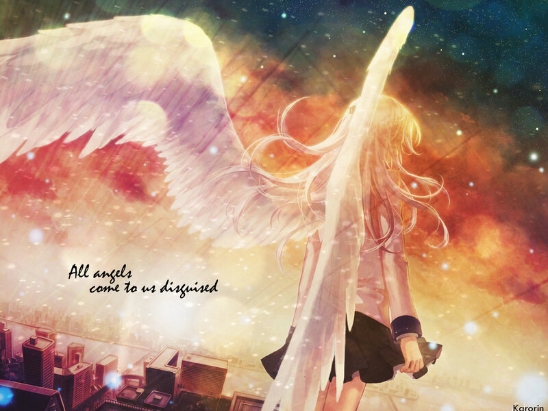 Angel with Long Hair — White, Dramatic