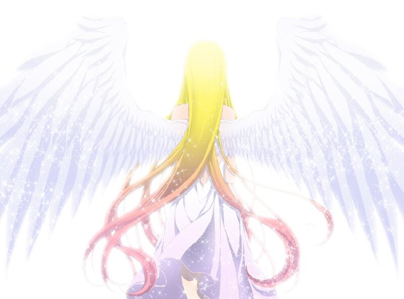 Angel with Long Hair — White, Serene, Anime
