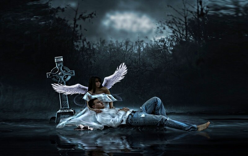 Angel with Man in Water