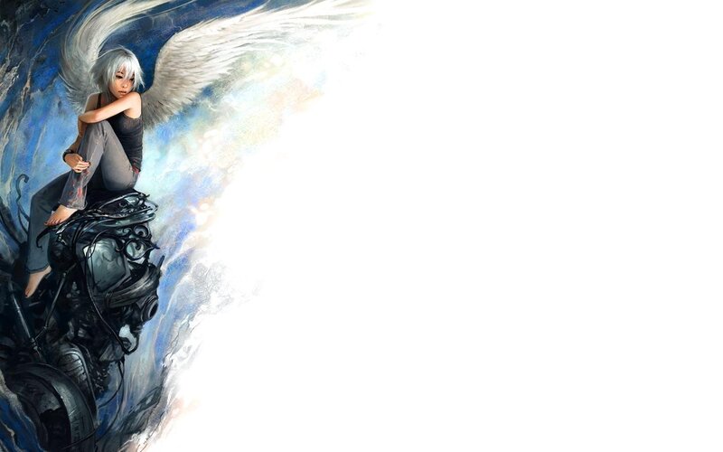 angel with mechanical wings