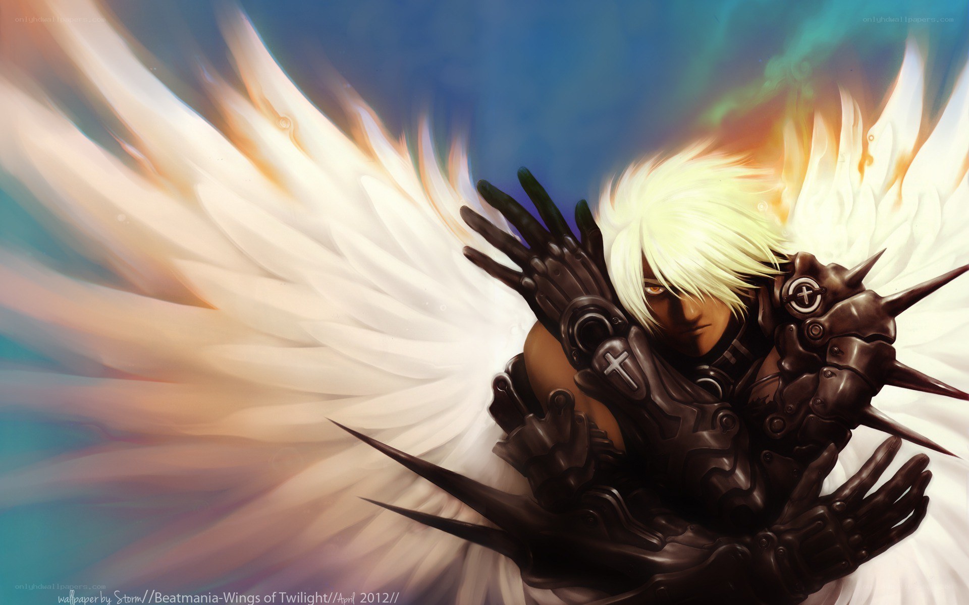 Angel with mechanical wings