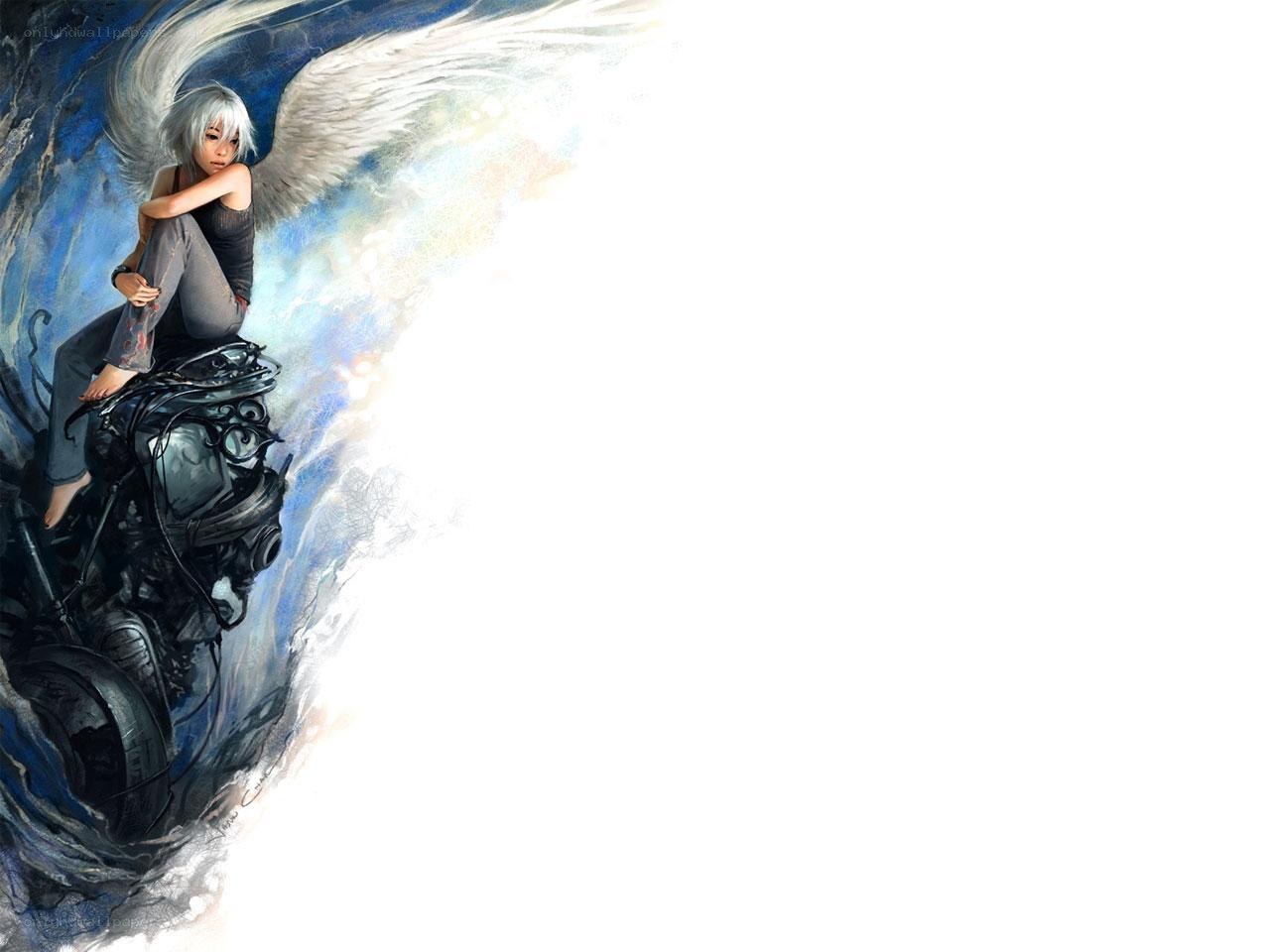 angel with mechanical wings