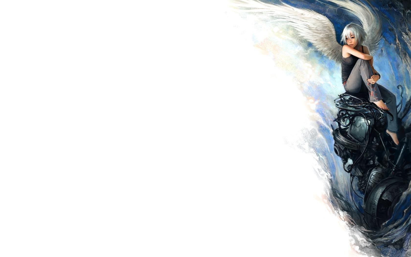 angel with mechanical wings