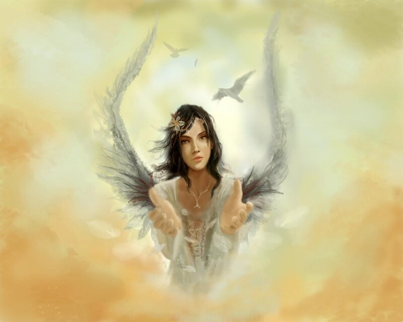 angel with outstretched hands