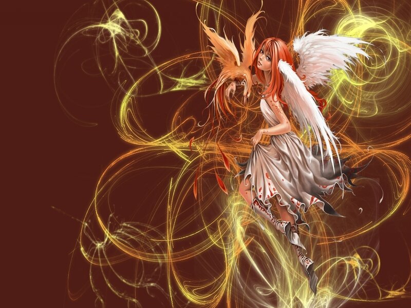 angel with phoenix wings