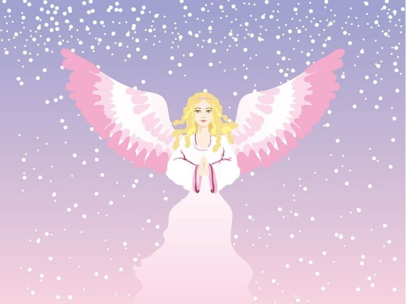 Angel with Pink Wings — Serene, Winter