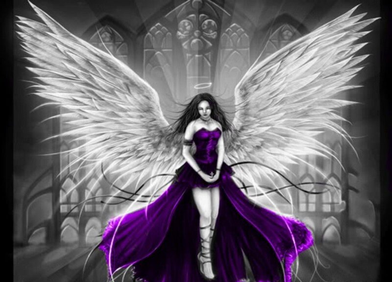 Angel with Purple Dress