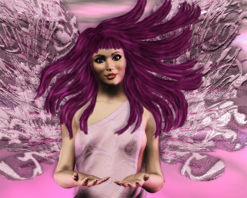 angel with purple hair