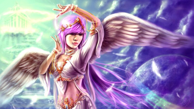 Angel with Purple Hair — Dramatic