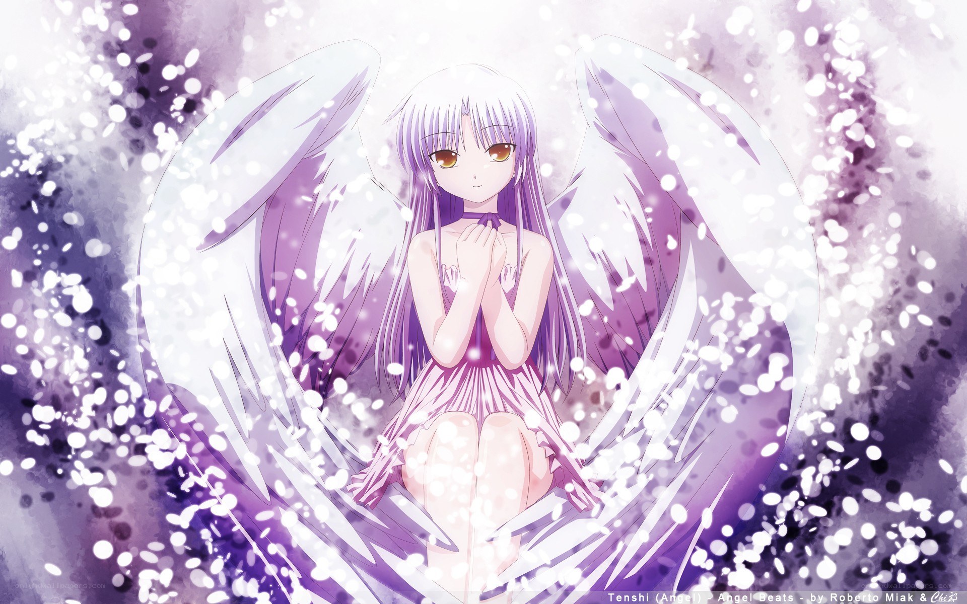 angel with purple wings