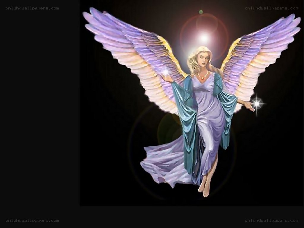 angel with purple wings