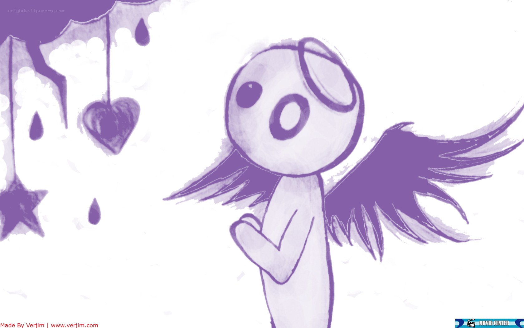 angel with purple wings