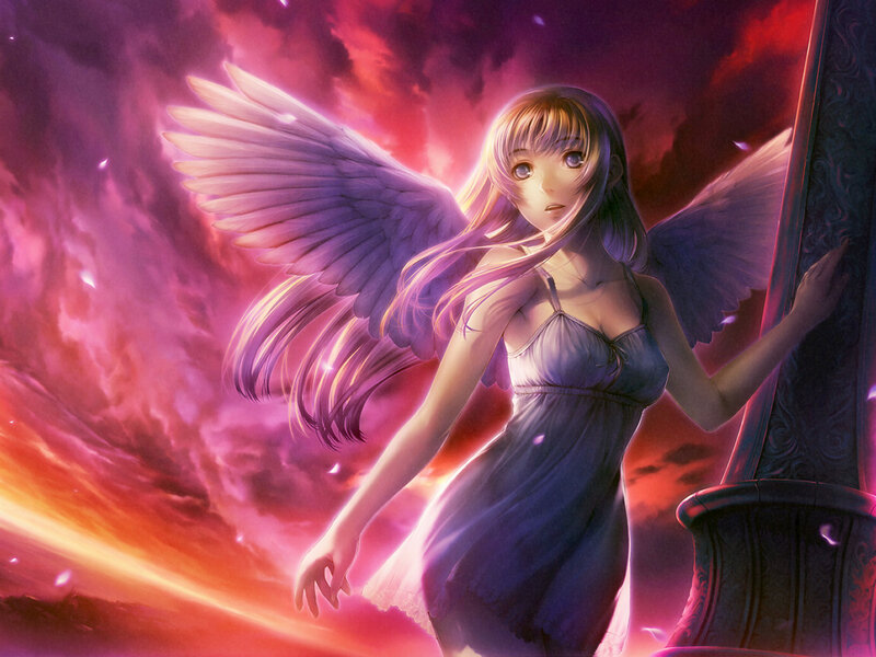angel with purple wings