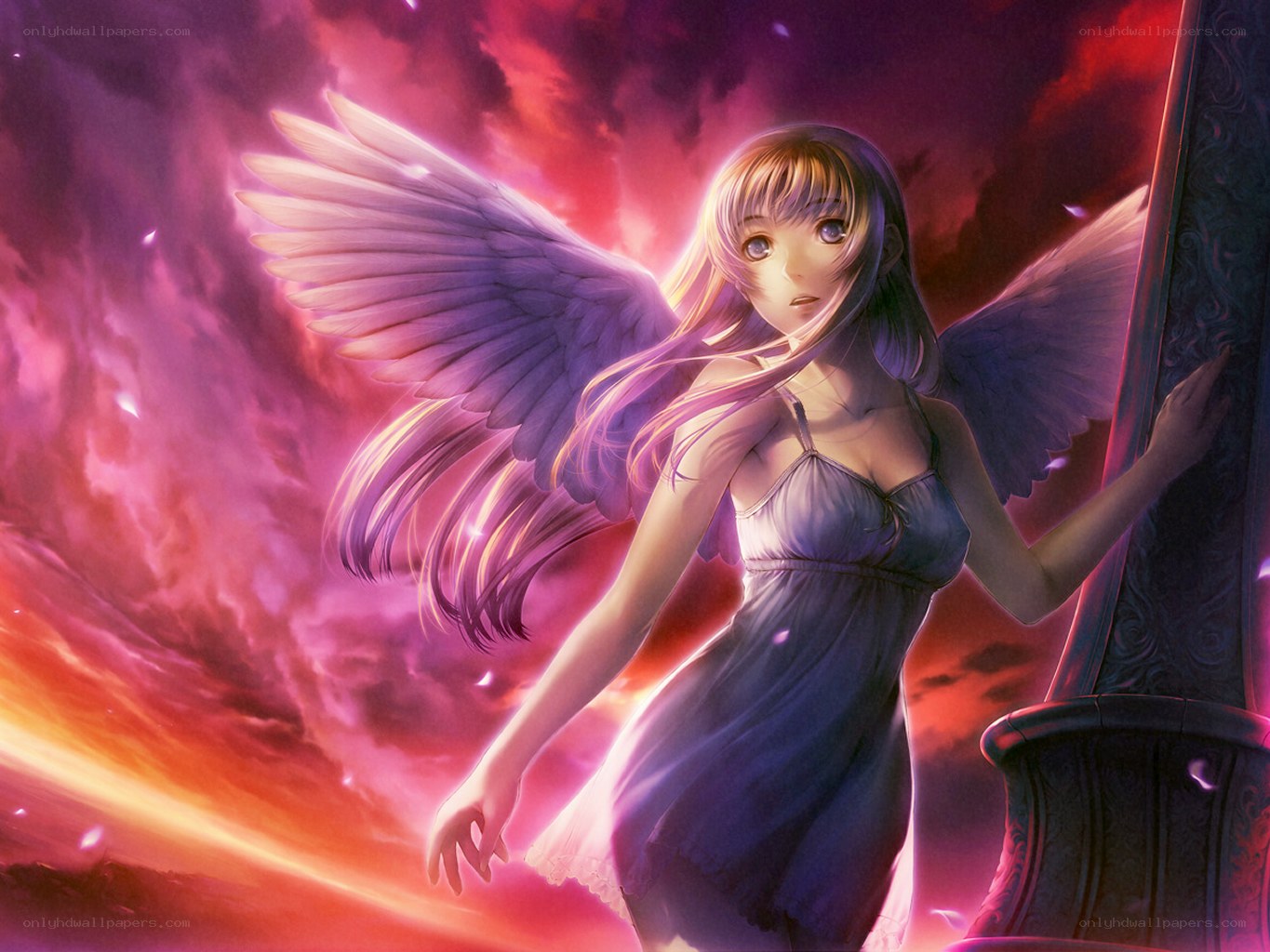 angel with purple wings