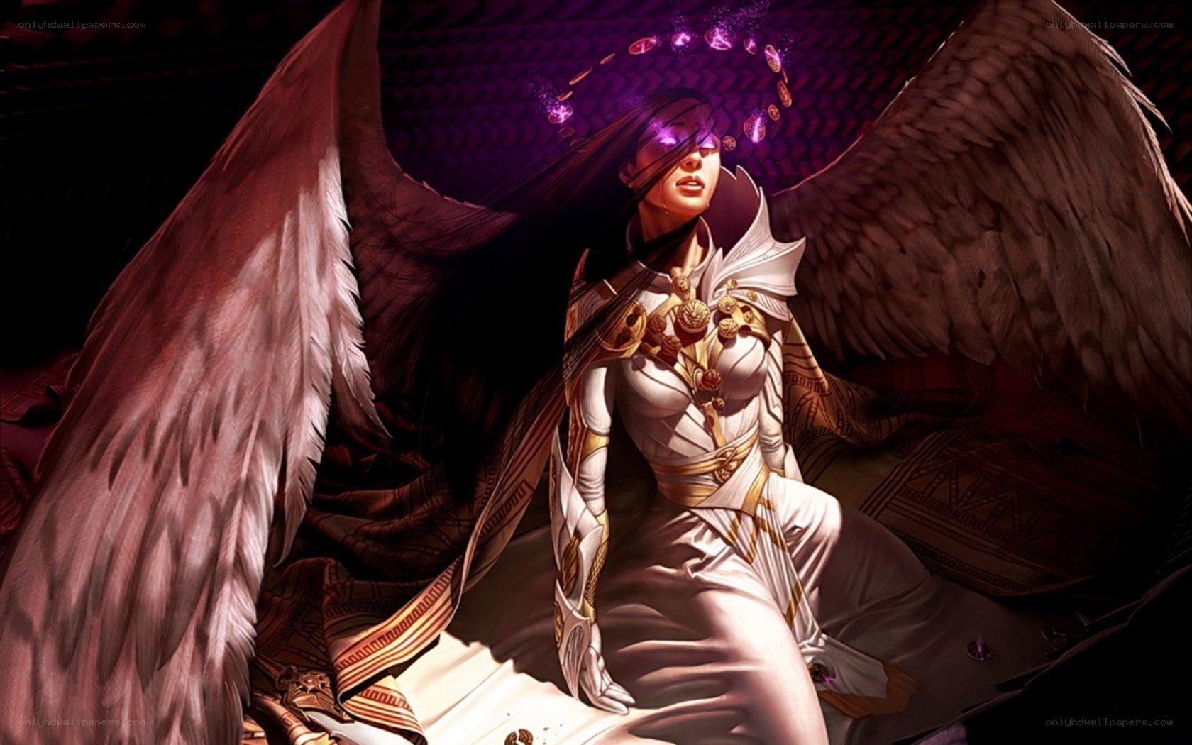 angel with purple wings