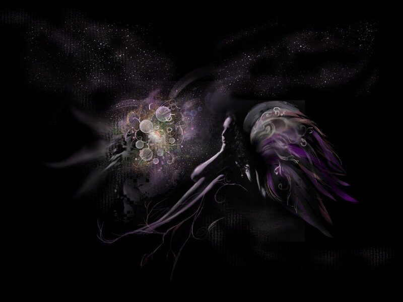 angel with purple wings