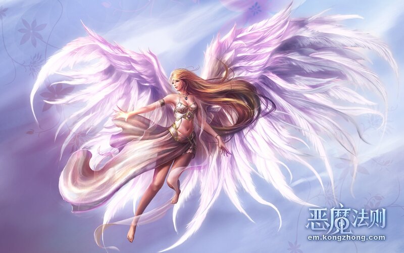 angel with purple wings