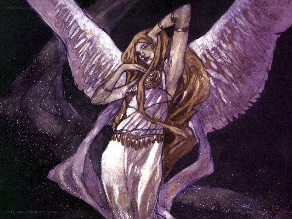 angel with purple wings