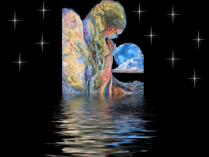 Angel with Rainbow Wings — Blue