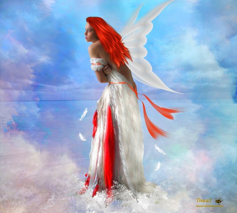 Angel with Red Hair — Blue