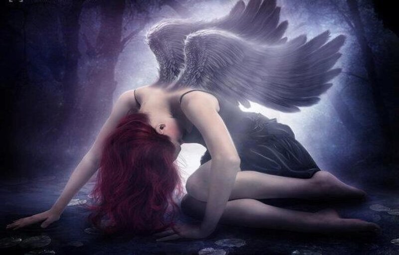 Angel with Red Hair — Purple
