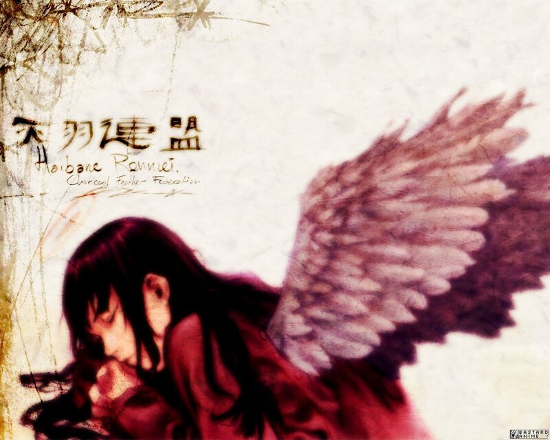 Angel with red wings