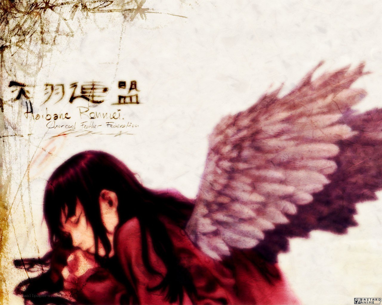 Angel with red wings