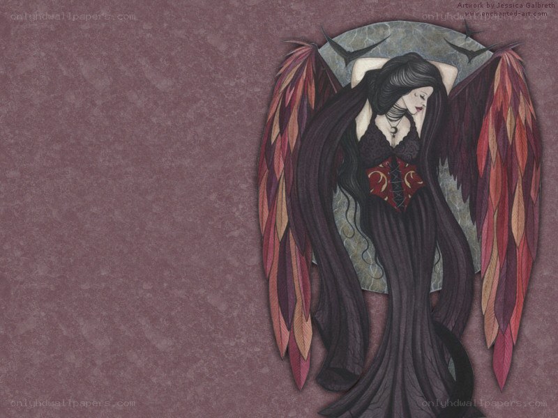 angel with red wings